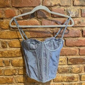 Urban Outfitters Modern Love Corset in the Color Slate